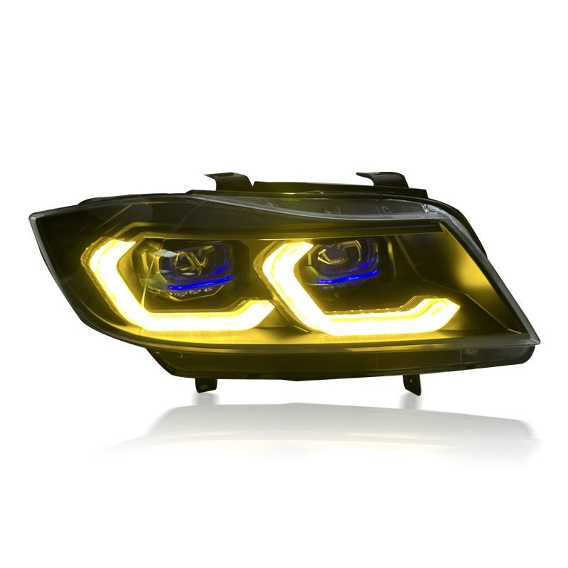For BMW E90 Dual-Color DRL Headlights (2005–2012)