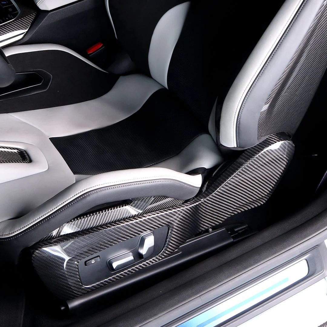 BMW M2 / M3 / M4 / M8 (G80, G82, G83, F91, F92, F93) – Carbon Fibre Side Seat Cover Trim