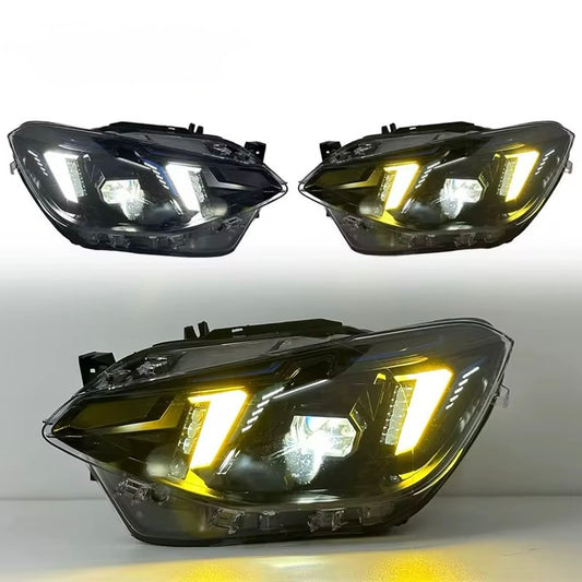 For BMW F20/F21 1 Series Dual-Color Snake Eye Style Headlights (2012–2014)
