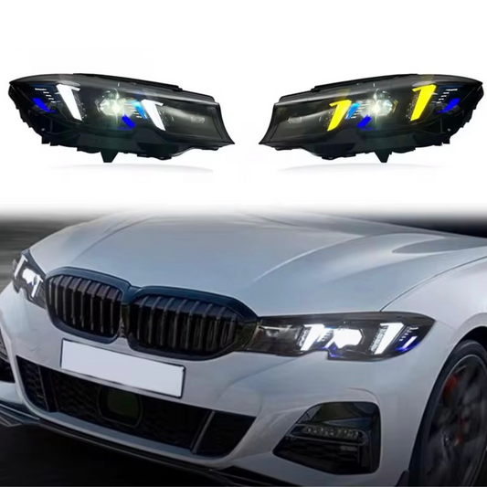 For BMW G20/G28/G80 Dual-Color Snake Eye Style Headlights (2018–2020)