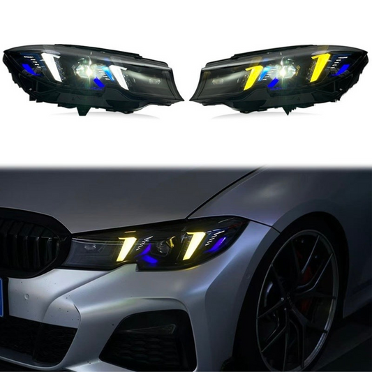 For BMW G20/G28/G80 Dual-Color Snake Eye Style Headlights (2022–2024)