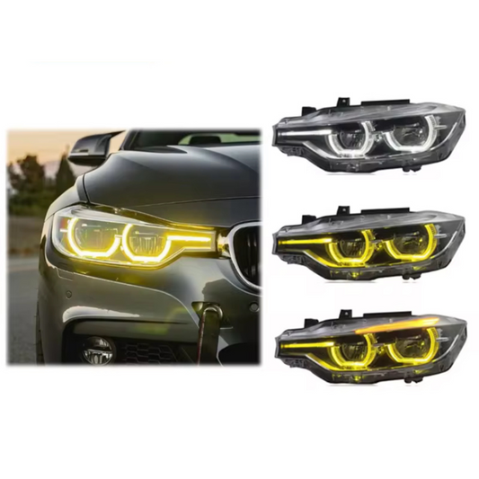 For BMW F30/F35 Dual-Color DRL Headlights (2012–2018)